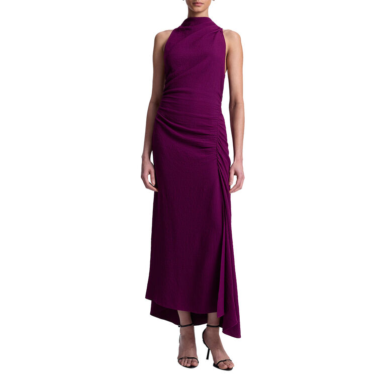 Inez Sleeveless Ruched Cowl Neck Midi Dress image number null