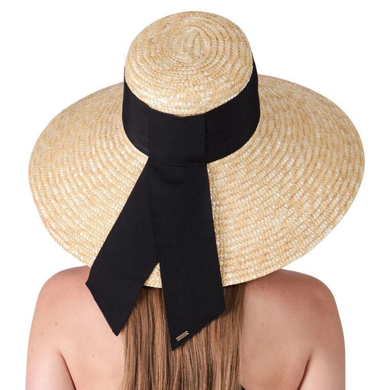 Mirabel Grosgrain Wide-Brim Sunhat image number null