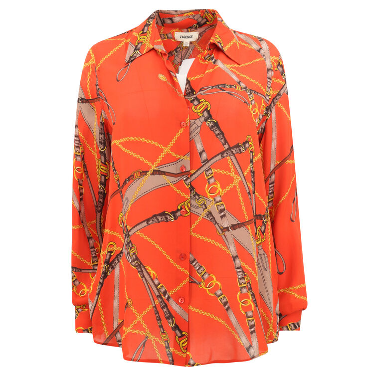 Nina Silk Belt-and-Chain Shirt image number null