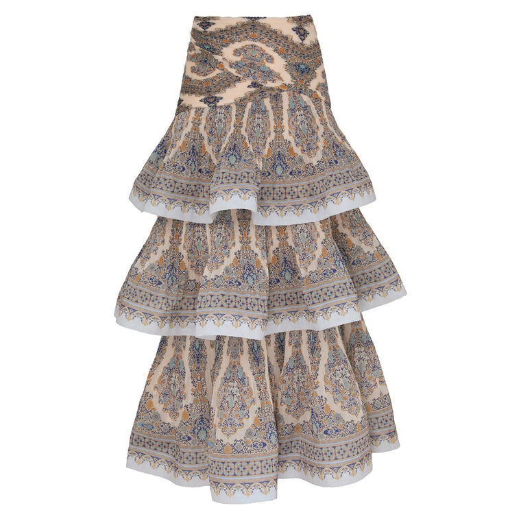 Tiered Pleated Midi Skirt image number null