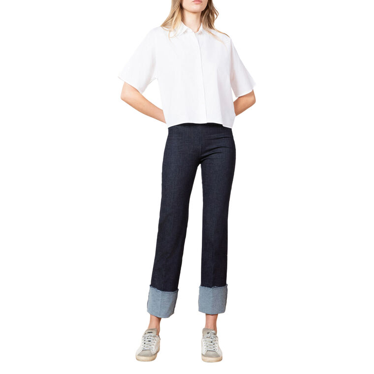 Bonnie Cropped Cuff Denim Pants image number null