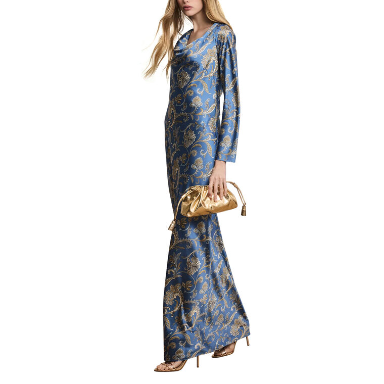 Ember Long Sleeve Silk-Blend Maxi Dress image number null