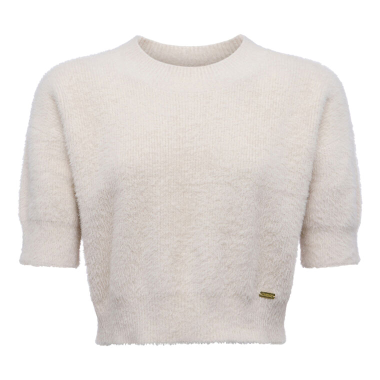 Guinevere Short Sleeve Cropped Crewneck Sweater image number null