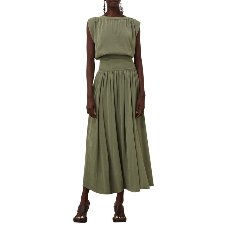 Illuminate Gathered Midi Skirt image number null