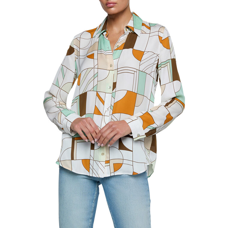 Nina Abstract Long Sleeve Blouse image number null