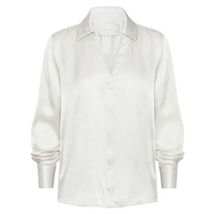 The Eden Long Sleeve Silk Button Down Blouse