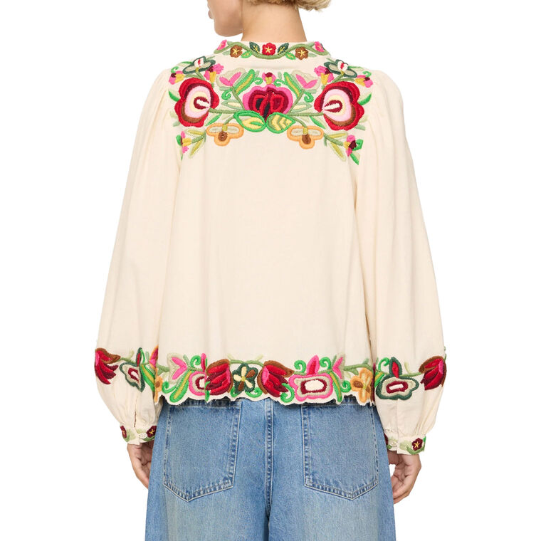 Wilhelmina Embellished Long Sleeve Top image number null