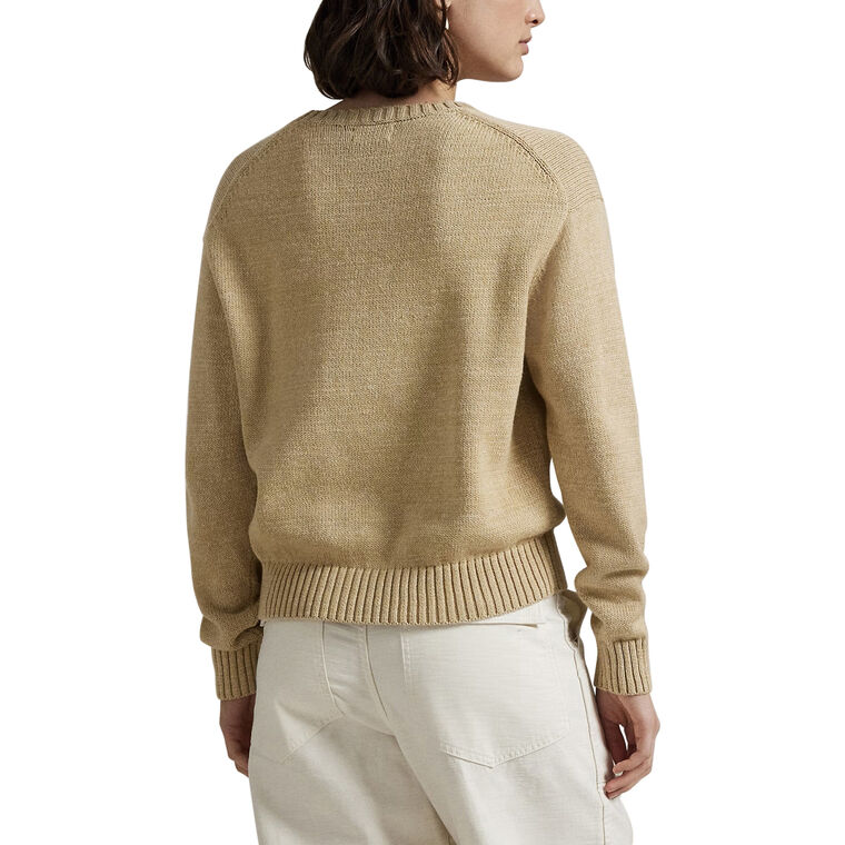 Cotton Polo Bear Long Sleeve Crew Neck Sweater image number null