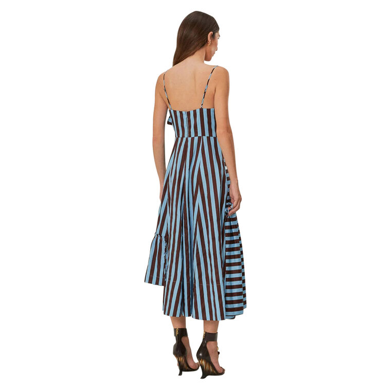 Tropical Flight Stripes Organic Cotton Midi Dress image number null