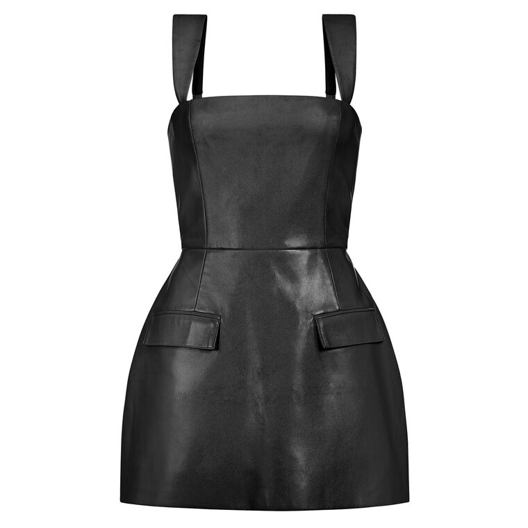 Bethany Faux Leather Skort Romper image number null