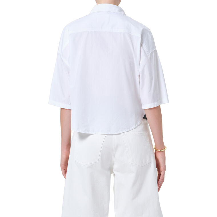 Frances Short Sleeve Cropped Cape Button Up image number null