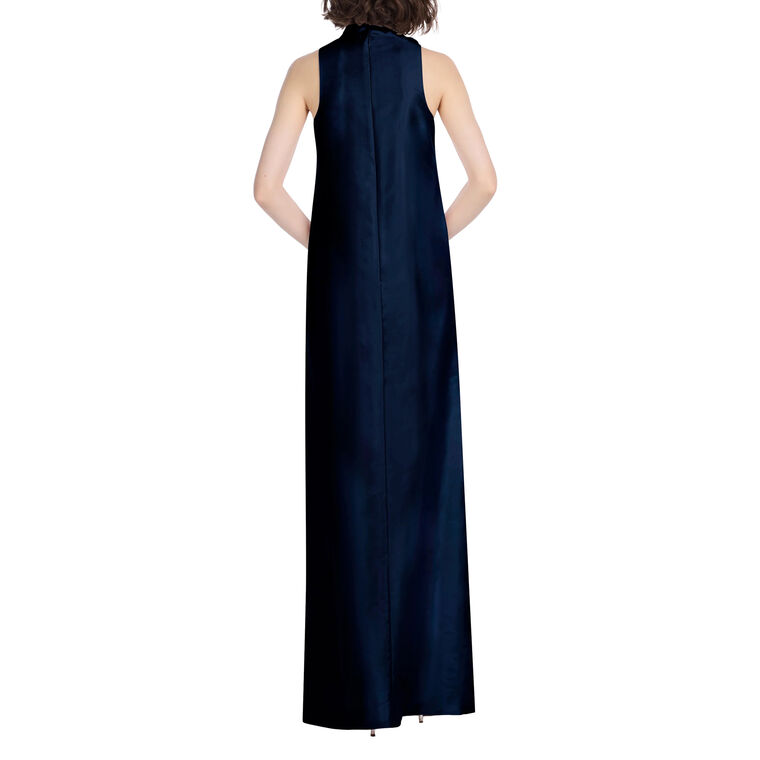 Taffeta Sleeveless Gown With Flowers image number null