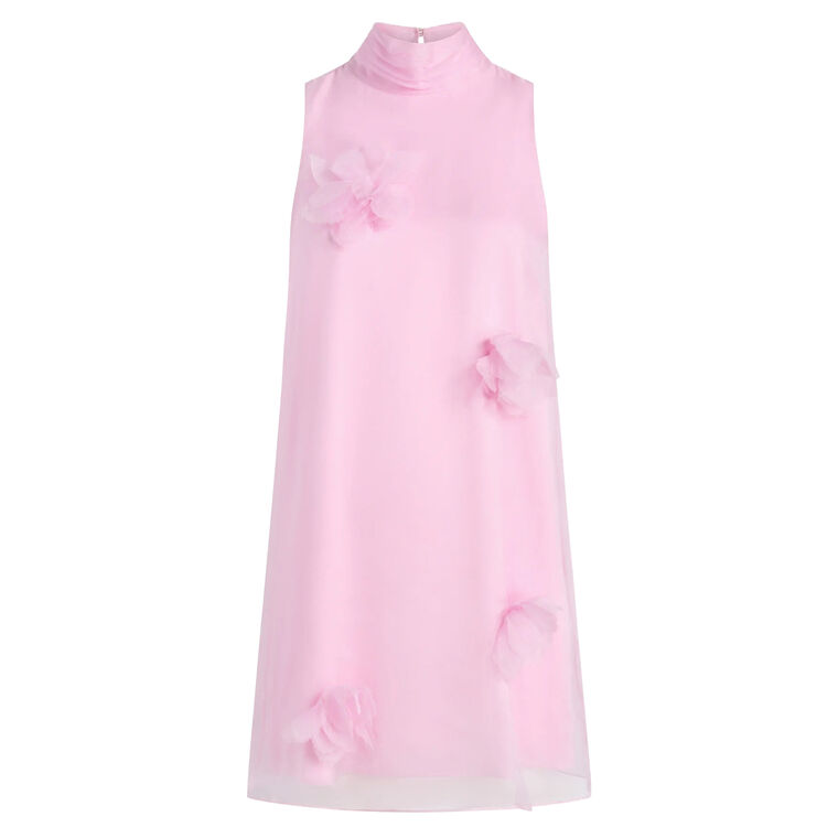 Sylvia Sleeveless Silk High Neck Mini Dress image number null