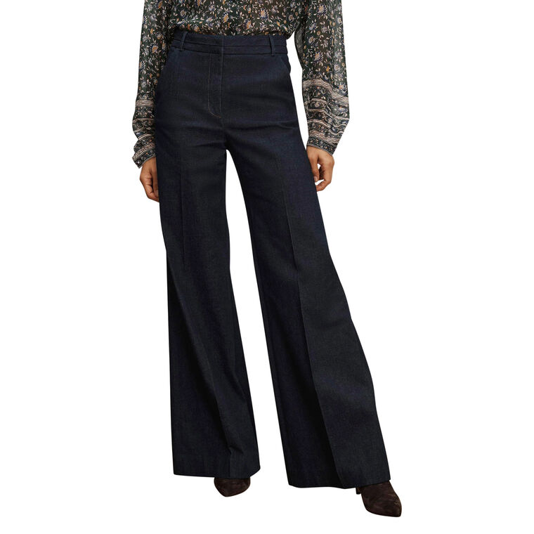 Crue High-Waisted Wide-Leg Denim Pant image number null