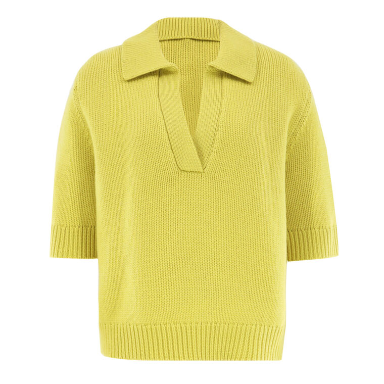 Short Sleeve Henley Sweater image number null