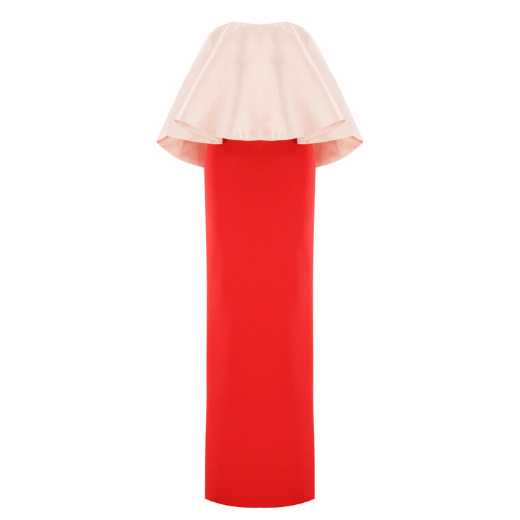 Lorikeet Strapless Silk-Wool Dress image number null