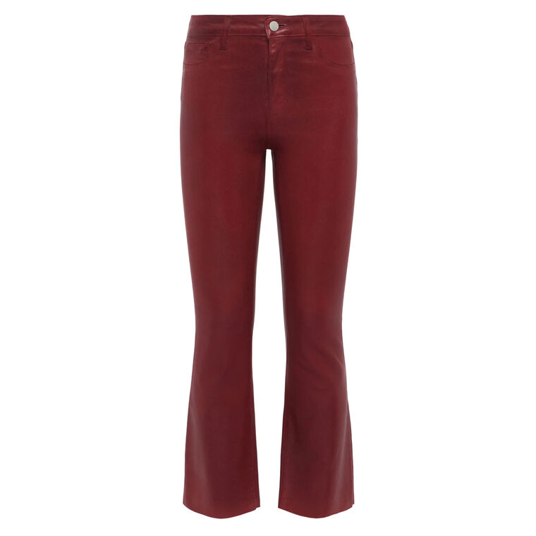Kendra Coated High Rise Crop Flare Jean image number null