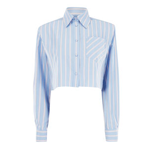 Randall Stripe Cotton Cropped Button Down