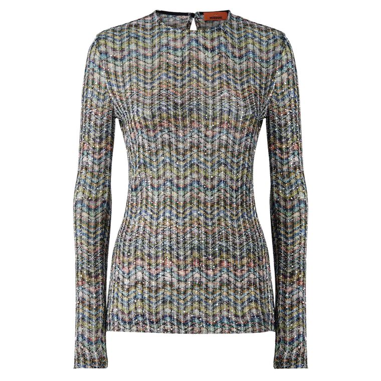 Crewneck Long Sleeve Knit Top image number null