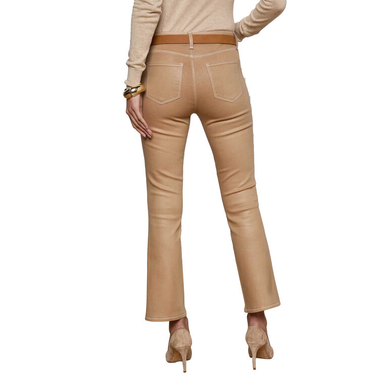 Tati High Rise Coated Cropped Micro Bootcut Jean image number null