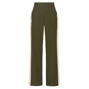 Isabelle Mid-Rise Straight-Leg Side-Stripe Pant