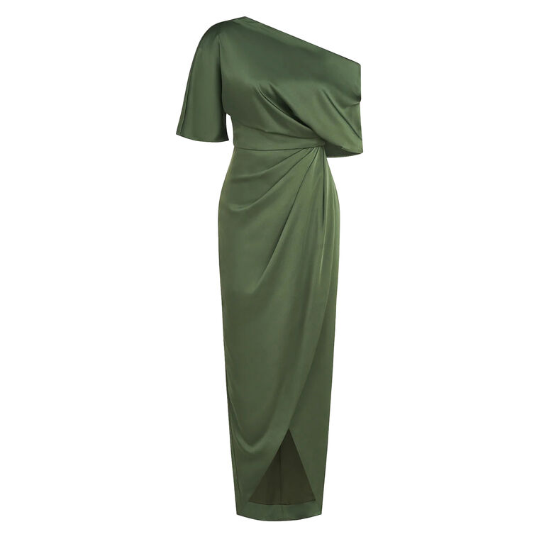 Rayna One Shoulder Draped Gown image number null