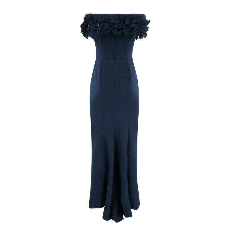 Off Shoulder Clustered Tulip Gown image number null