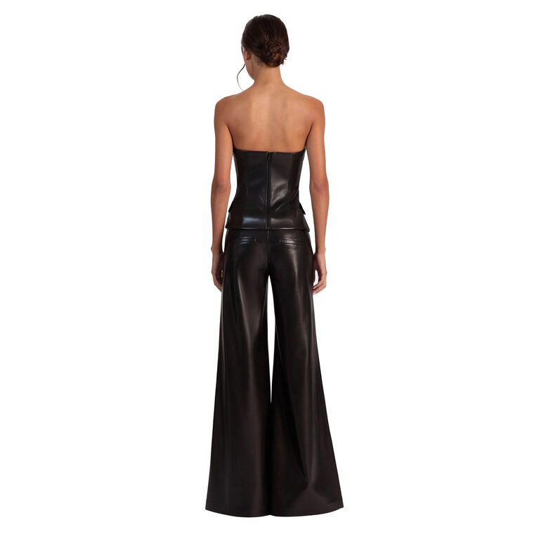 Madison Strapless Vegan Leather Bustier Top image number null