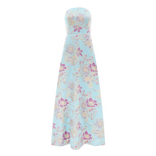 Sleeveless Metallic Multi Jacquard Gown