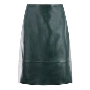 Leather Flared Knee Skirt