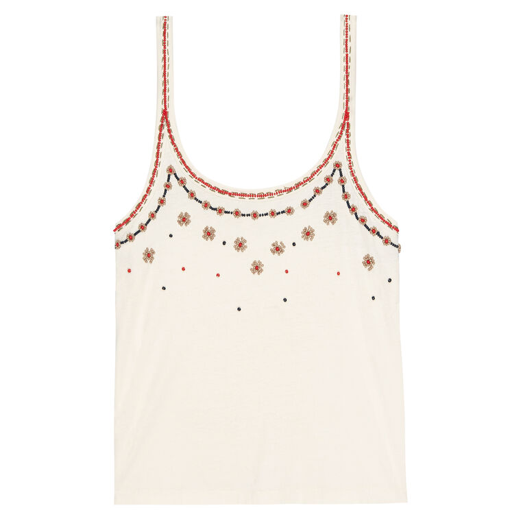 The Beaded Slim Tank Top image number null