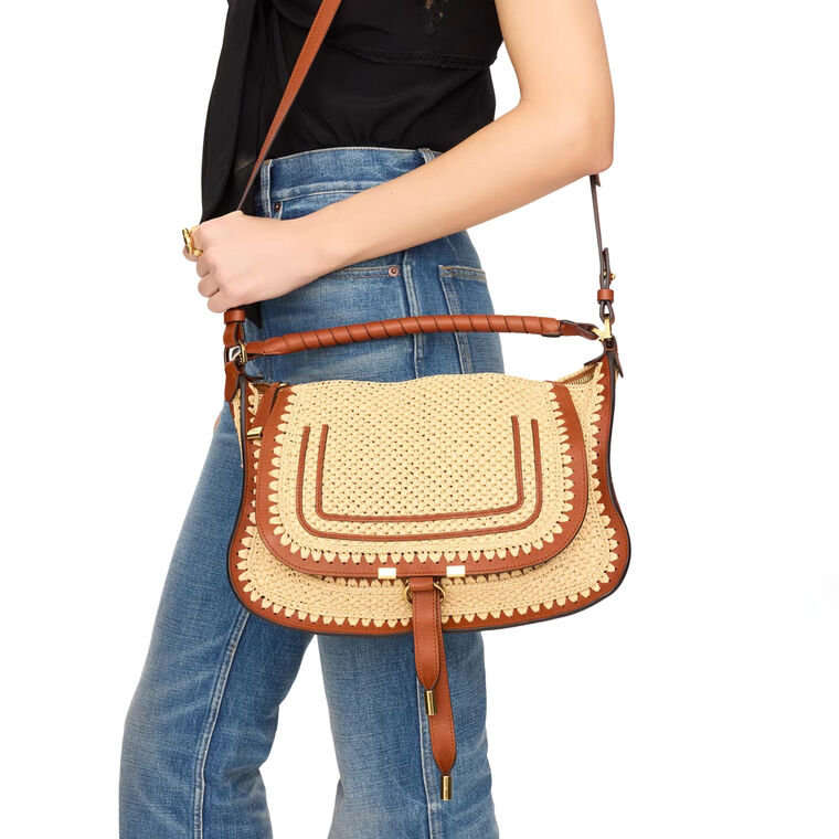 Small Marcie Shoulder Bag In Raffia-Effect image number null