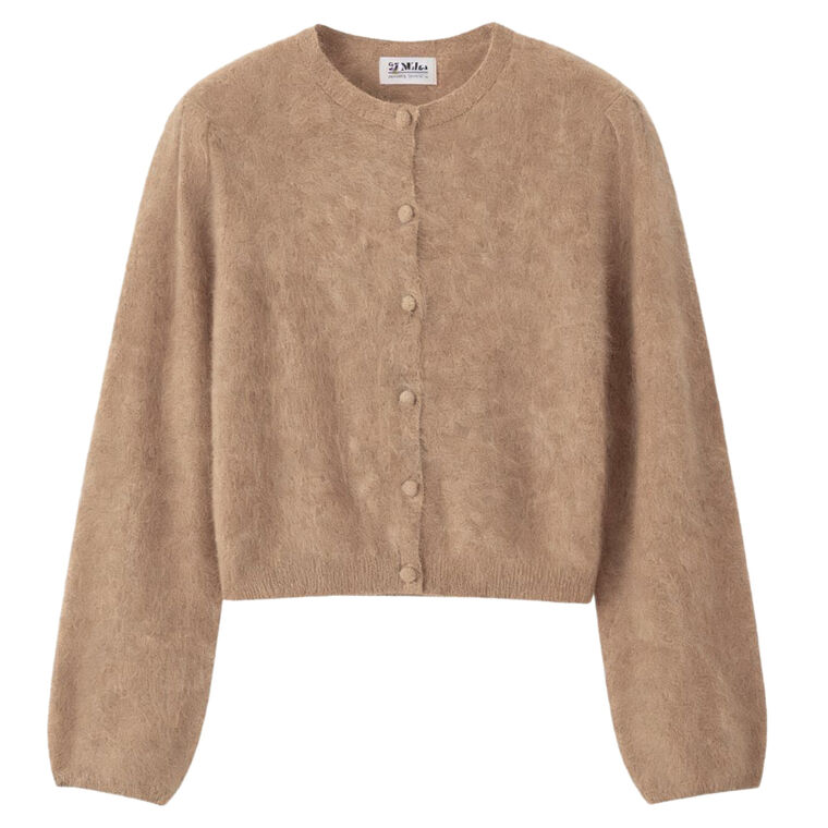 Ivy Brush Cashmere Lantern Sleeve Cardigan image number null