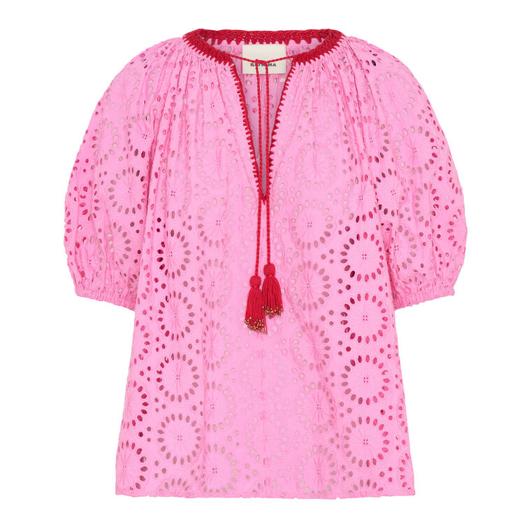 Lucidia Short Sleeve Eyelet Top image number null