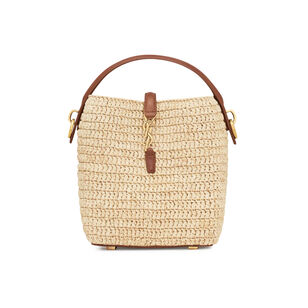 Mini Le 37 Bucket Bag In Raffia