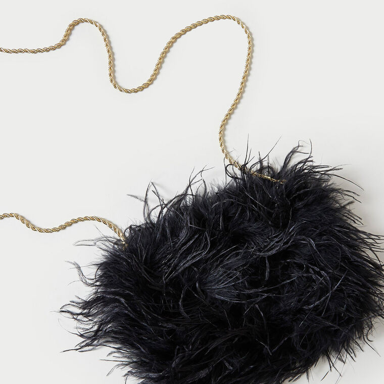 Zahara Mini Feather Clutch image number null