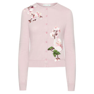 Threadwork Embroidered Cherry Blossom Cardigan