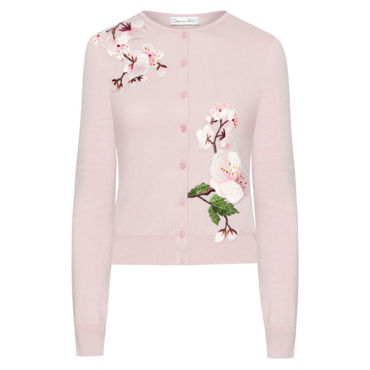 Threadwork Embroidered Cherry Blossom Cardigan image number null