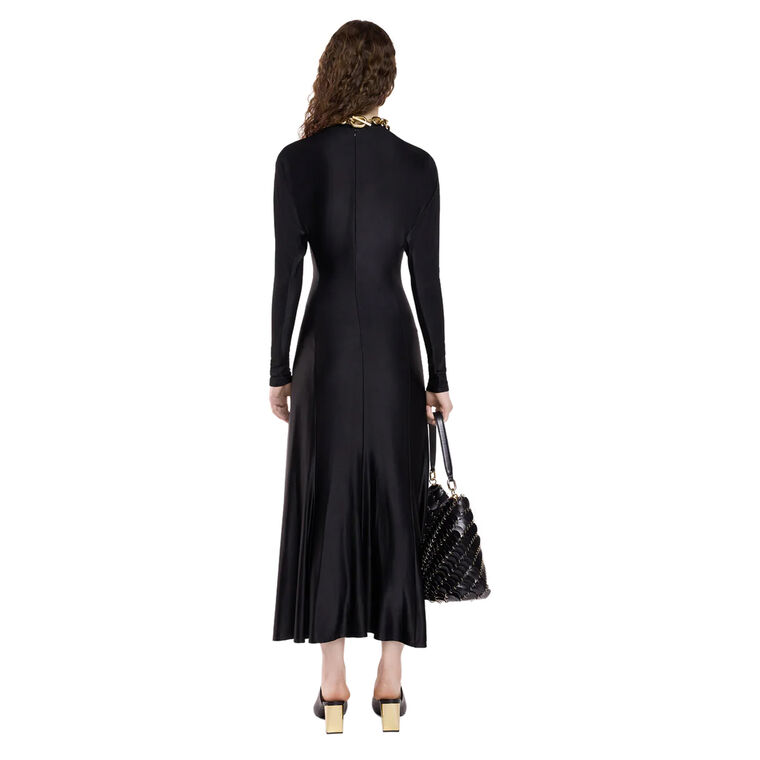 Longsleeve Chain Detail Ruched Midi Dress image number null