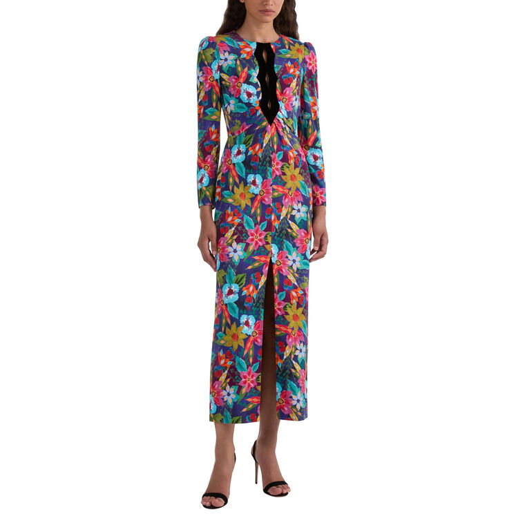 Jinx-C Long Sleeve Velvet Midi Dress image number null