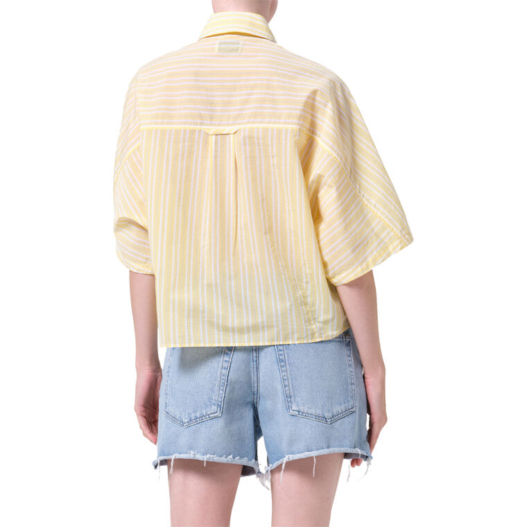 Merrin Short Sleeve Striped Button-Up Shirt image number null