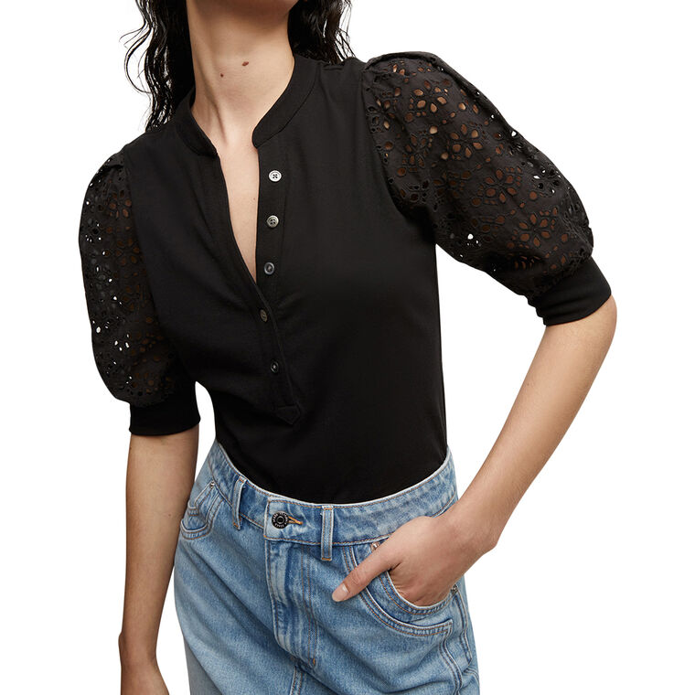 Coralee Eyelet Puff Sleeve Top image number null
