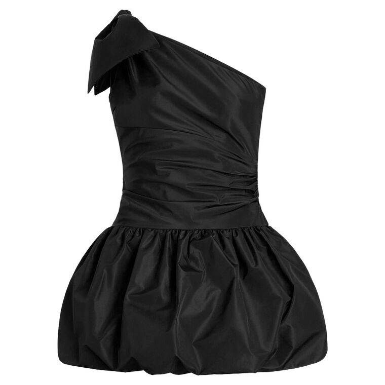 One Shoulder Bow Mini Dress image number null
