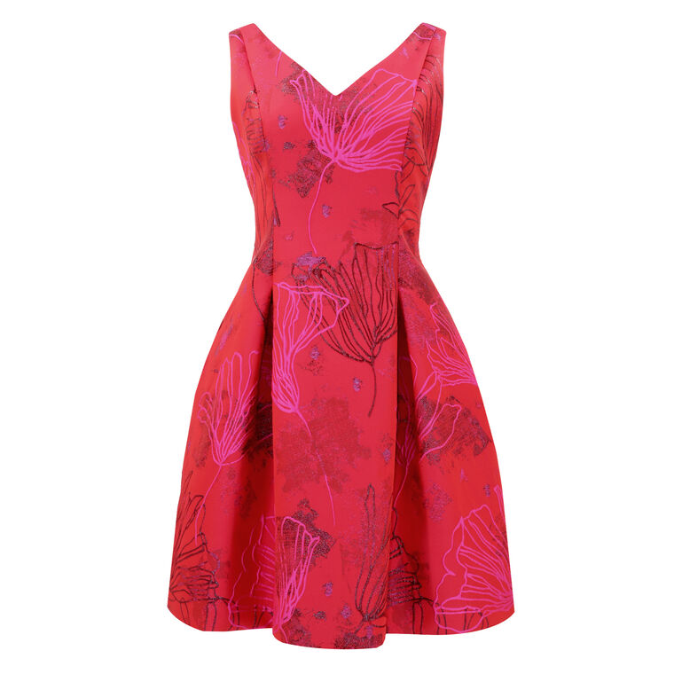 Ginko Leaf Jacquard Dress image number null