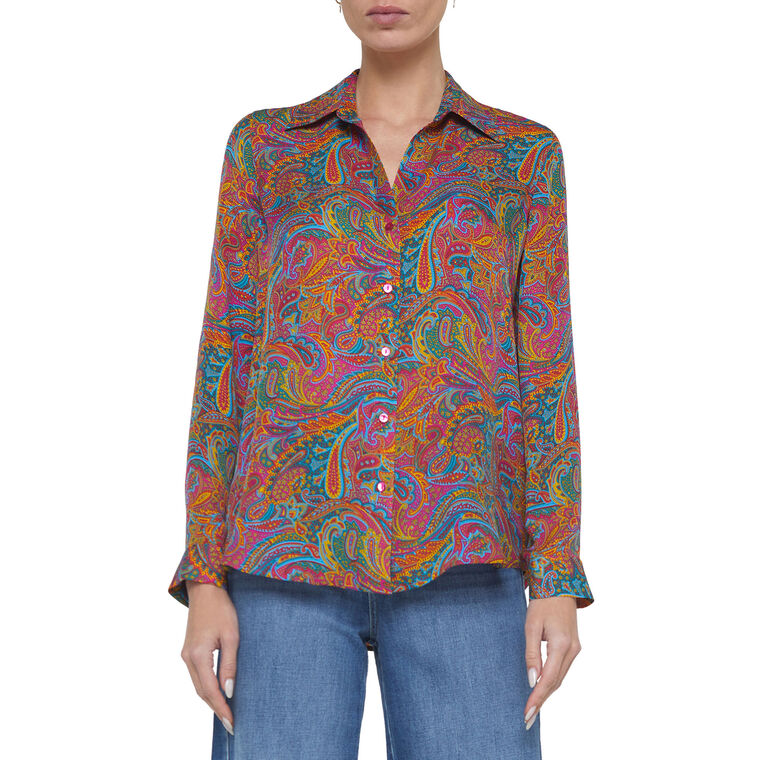 Nina Long Sleeve Silk Blouse image number null