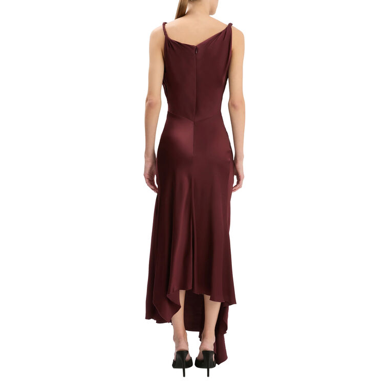 Posy Sleeveless Draped Satin Midi Dress image number null