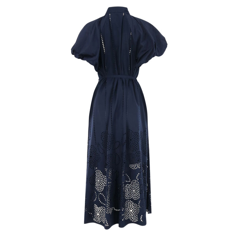 Simone Puff Sleeve Belted Midi Dress image number null