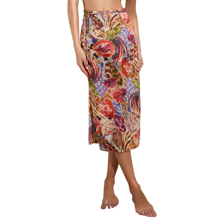 Sunnie Sheer Cover-Up Wrap Skirt image number null