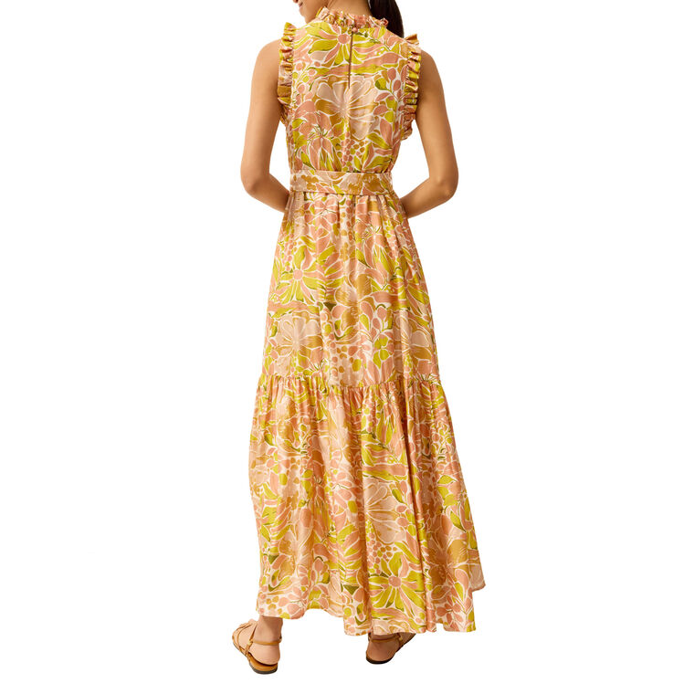 Alice Sleeveless Belted Tiered Maxi Dress image number null