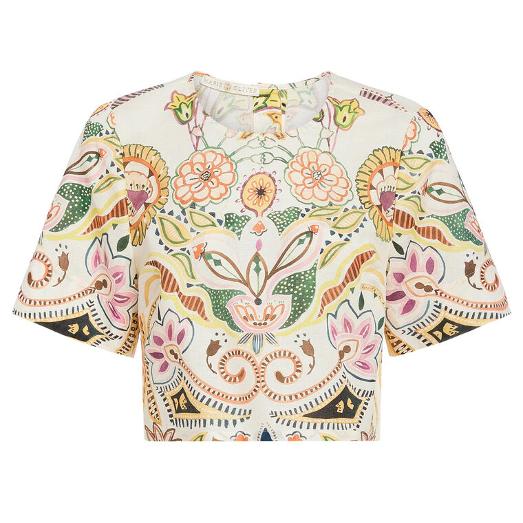 Drew Short Sleeve Cropped Top image number null
